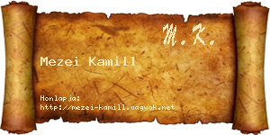Mezei Kamill névjegykártya